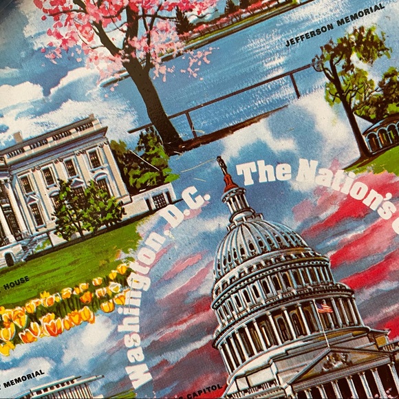 Vintage travel souvenir metal tray Washing… - Picture 4 of 6